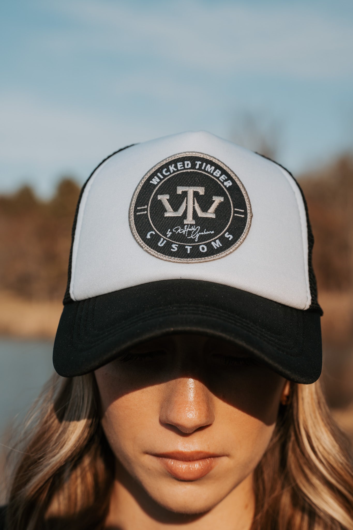Wicked Timber Black/White Foam Trucker Cap