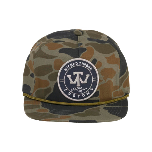 Pit Bull PB312 Old School Camo Unstructured Rope Hat – Olive