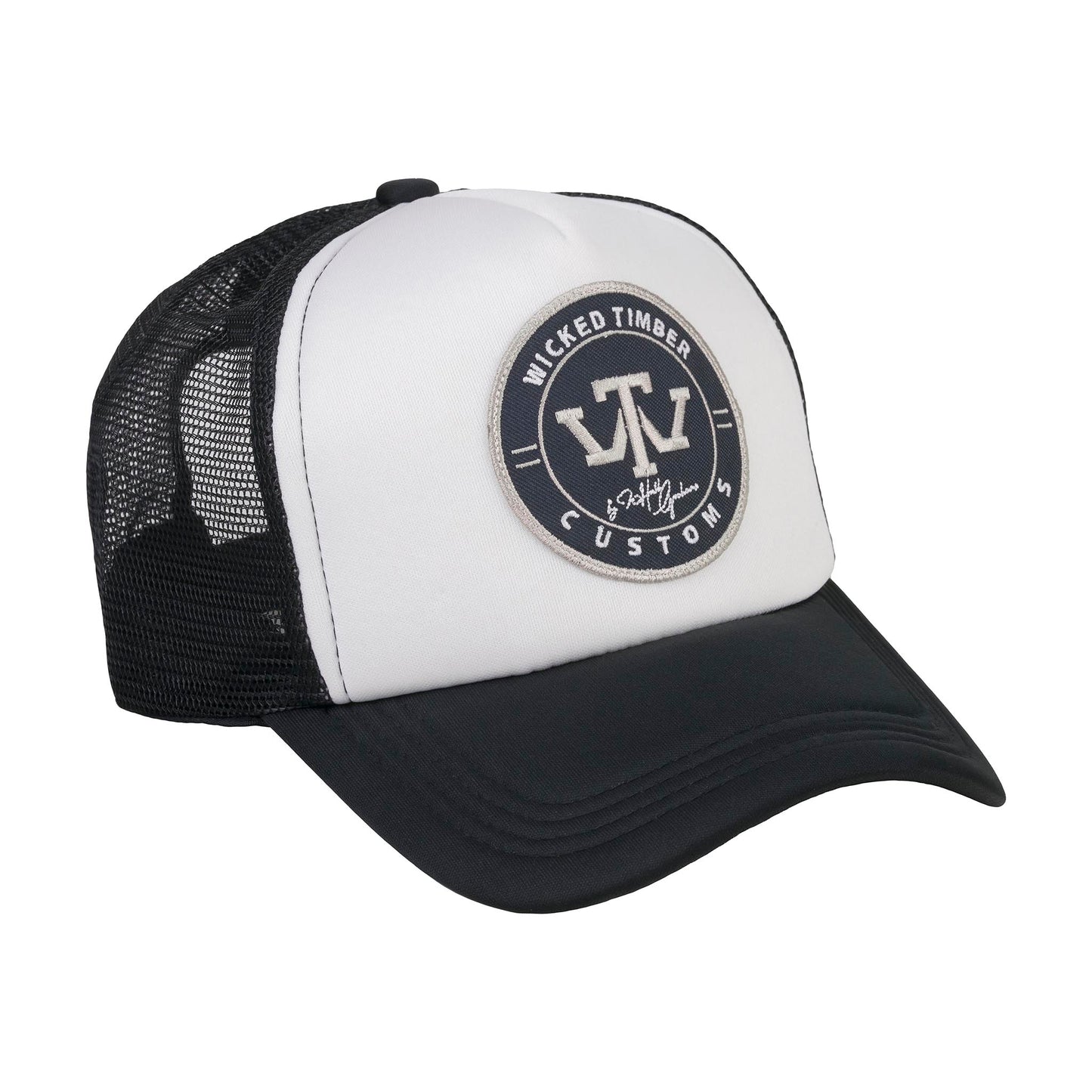 Wicked Timber Black/White Foam Trucker Cap