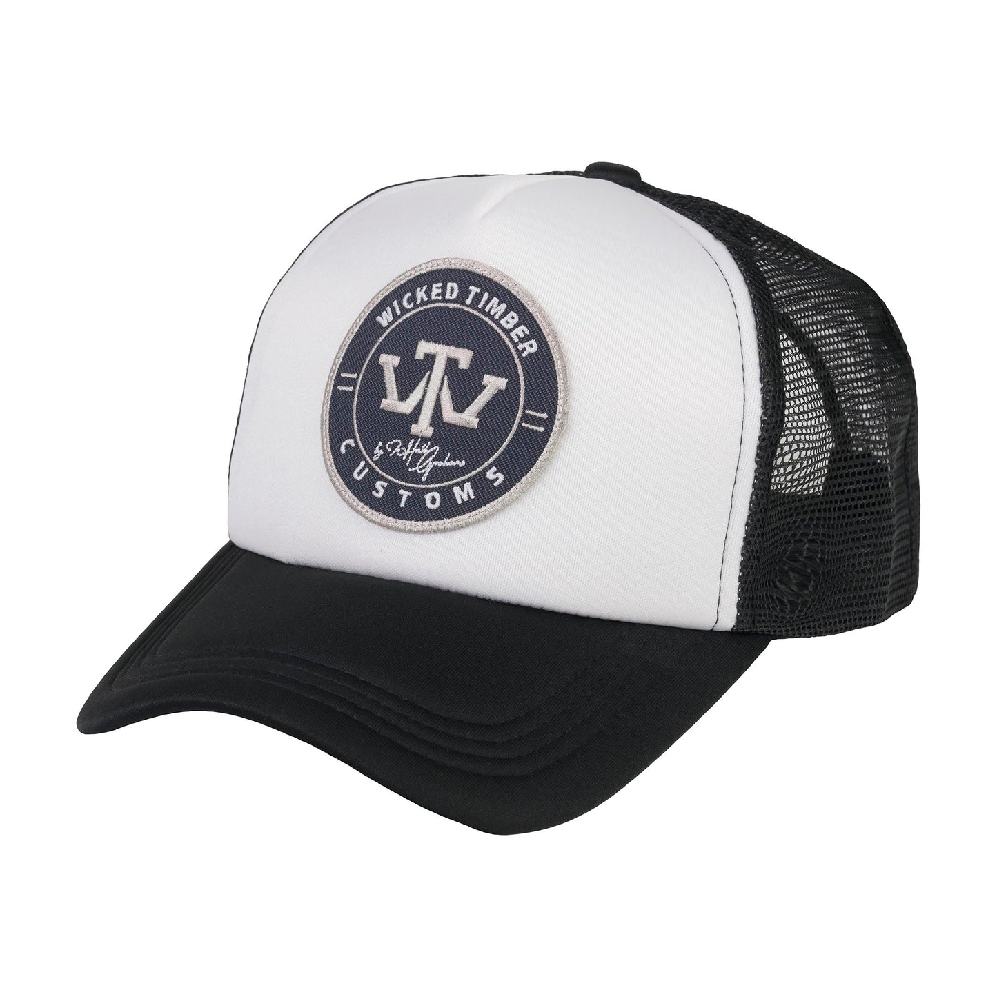 Wicked Timber Black/White Foam Trucker Cap