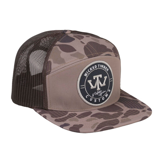 Richardson 168P Printed 7-Panel Trucker Hat – Bark Duck Camo/Brown