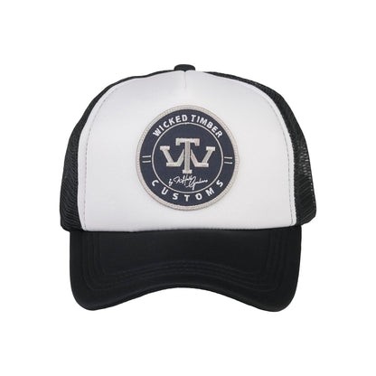 Wicked Timber Black/White Foam Trucker Cap